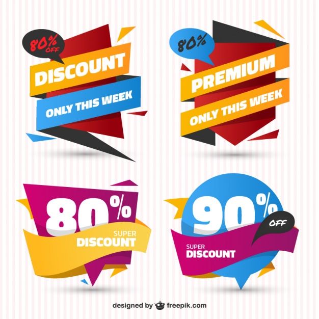 626x626 Freepik Pack Of Sale Stickers In Flat Design Free Vector Brand