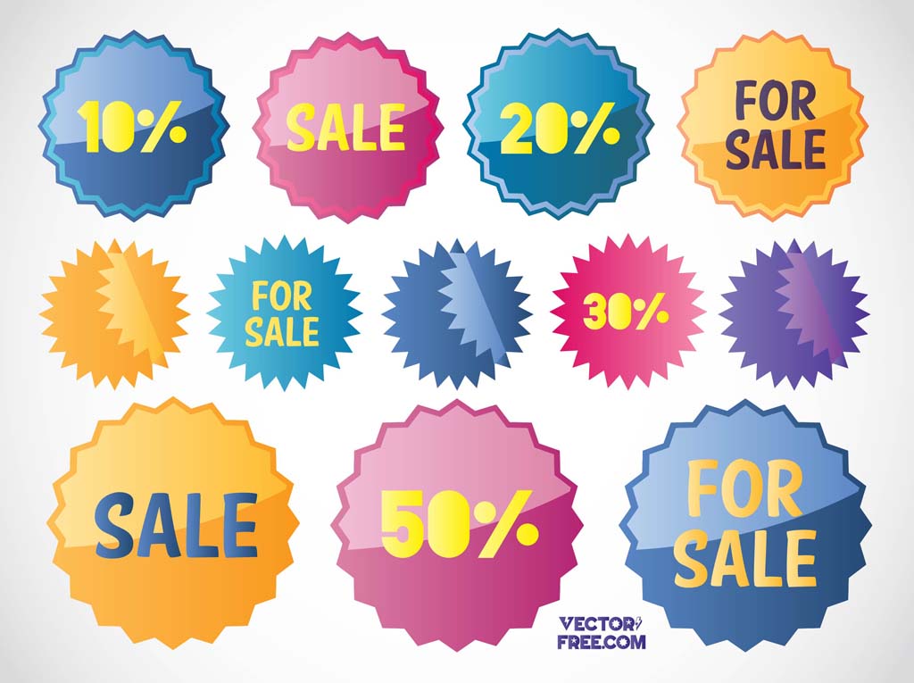 1024x765 Free Sales Stickers Vector Art Graphics