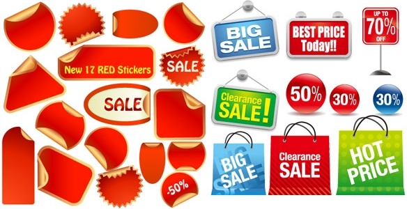 584x300 Sets Of Icon Vector Sales Free Vector In Encapsulated Postscript