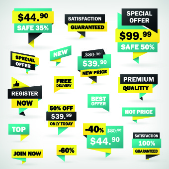 340x339 Set Of Colorful Vector Sale Stickers And Labels Free Vector