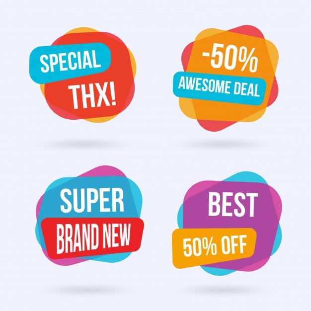 626x626 Colorful Sale Labels Set Free Vector Grafik Insp Web Design