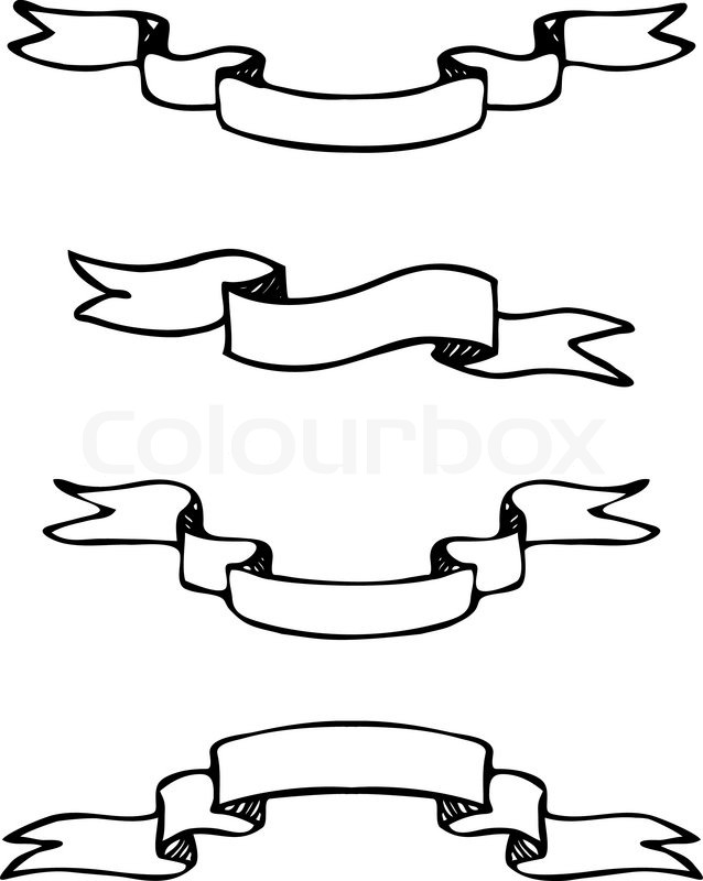 638x800 Set Of Hand Drawn Vector Scroll Stock Vector Colourbox