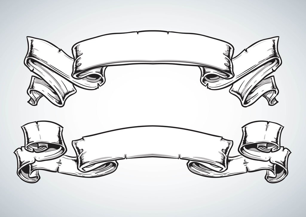 1024x726 Antique Banners Vector Art Graphics