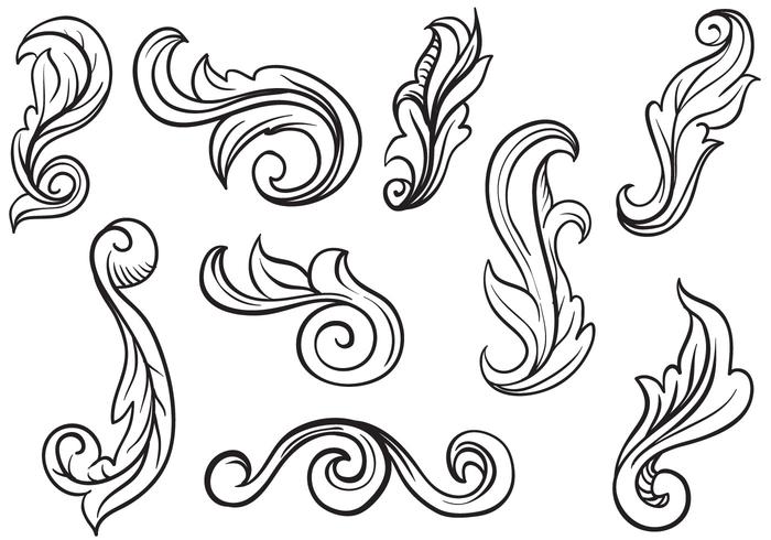 700x490 Free Scrollwork Vectors