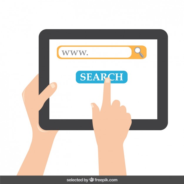 626x626 Tablet With Search Button On Screen Vector Free Download