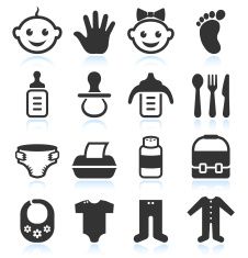 226x235 Black White Baby Royalty Free Vector Icon Sets Vector Art