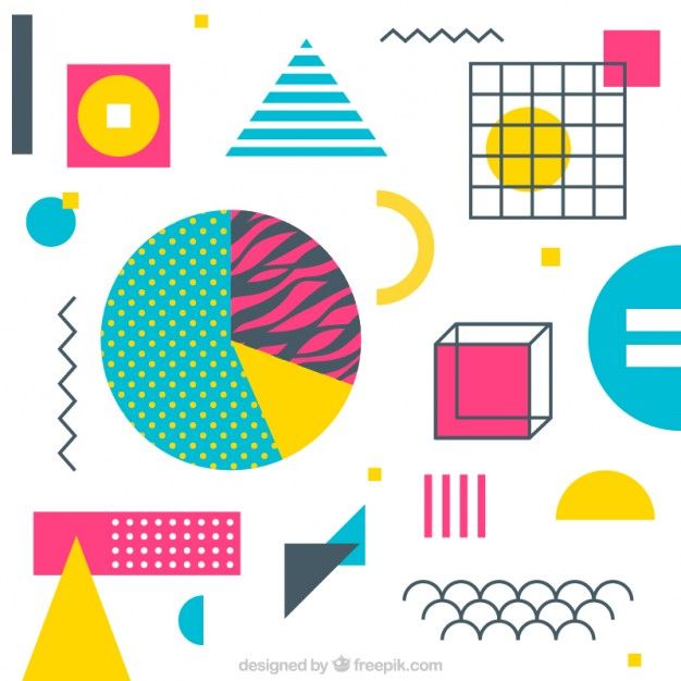 626x626 Colorful And Geometric Shapes Background Free Vector Element