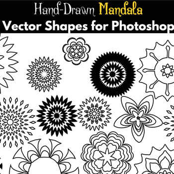350x350 Mandala Flower Vector Shapes For Photoshop Psddude