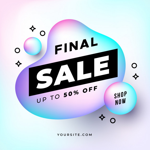 626x626 Final Sale Banner With Holographic Shapes Free Vector Vectorkh