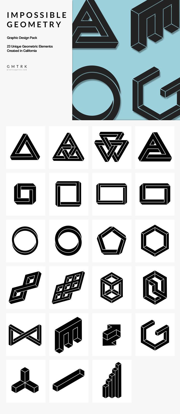 696x1598 Impossible Geometry Surreal Graphic Design Elements Nan