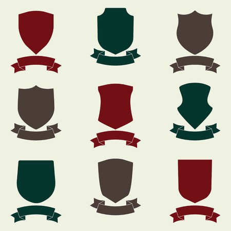 450x450 Shields And Stylish Ribbon Set Different Shield Shapes Collection