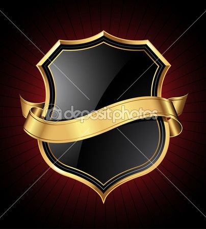 404x449 Black And Gold Shield And Ribbon