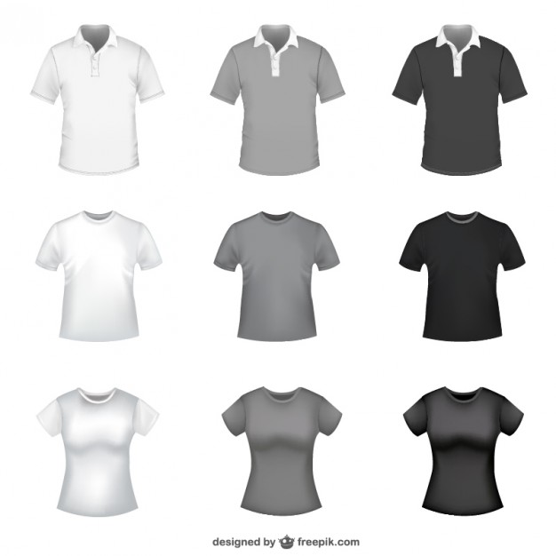 626x626 T Shirt In White, Grey And Black For Men And Women Vector Free