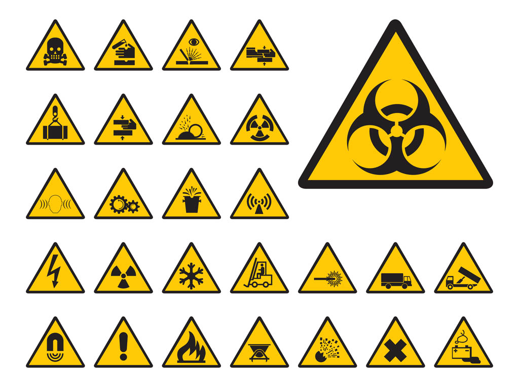 1024x765 Warning Signs Set Vector Art Graphics