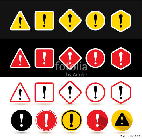 500x487 Set Of Attention Signs Shapes Triangle, Square, Rhombus, Circle