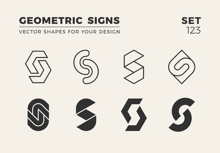 450x313 Set Of Eight Minimalistic Trendy Shapes Stylish Vector Logo