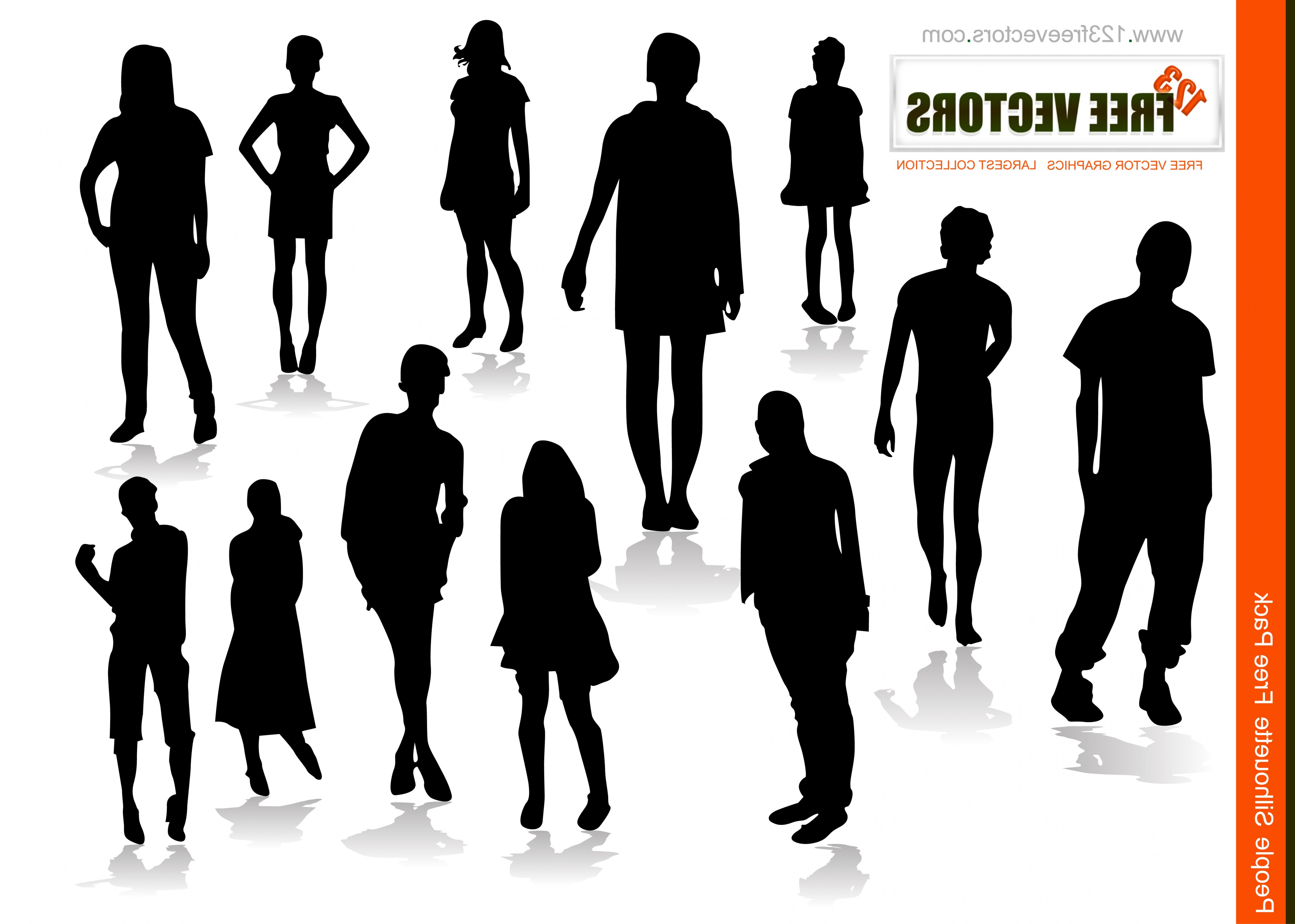 5953x4250 Free Vector Silhouettes Of People Standing Sitting Walking