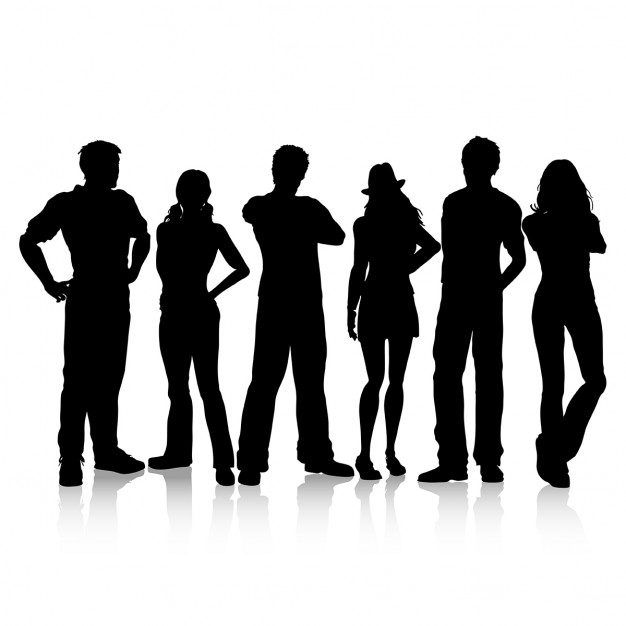626x626 Silhouettes Of Casual Dressed People Vector Free Download