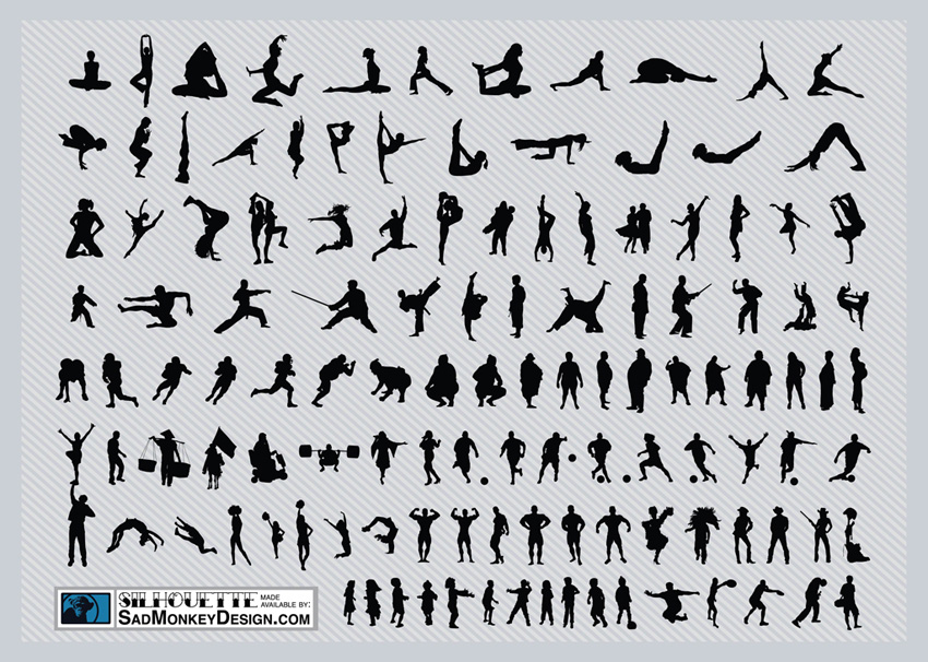 850x606 Sports Silhouettes Vector Art Graphics