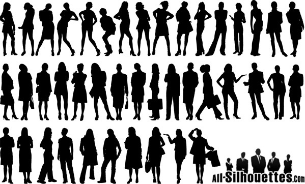 599x362 Vector Girl Silhouettes Free Vector Download