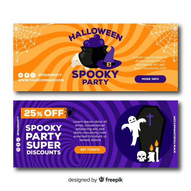 626x626 Halloween Banner For Online Sites Vector Free Download