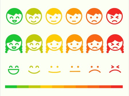 450x337 Feedback Rate Emoticon Icon Set Emotion Smile Ranking Bar Vector