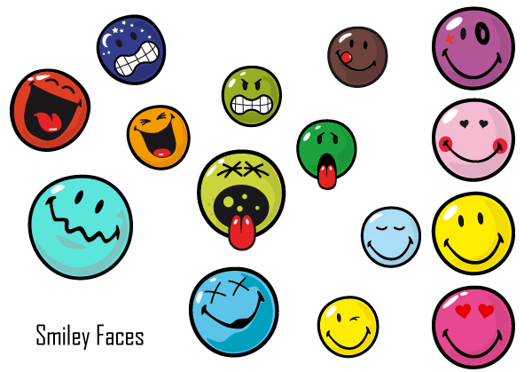 600x419 Free Smiley Face Vector Pack