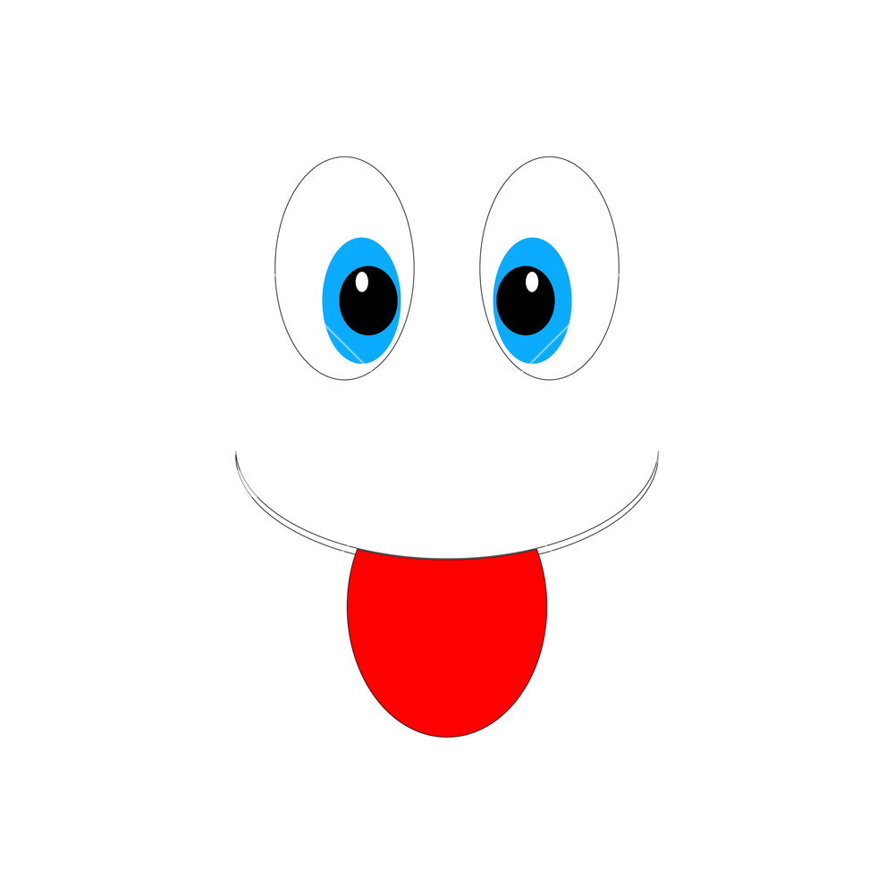 1000x1000 Put Out One Tongue Smile Isolated Vector Smiley Cartoon Emoticon