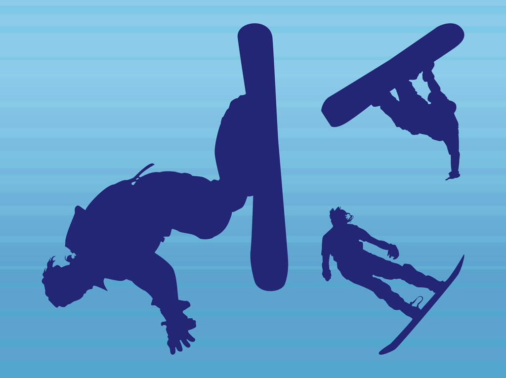 1024x765 Snowboard Silhouettes Vector Art Graphics