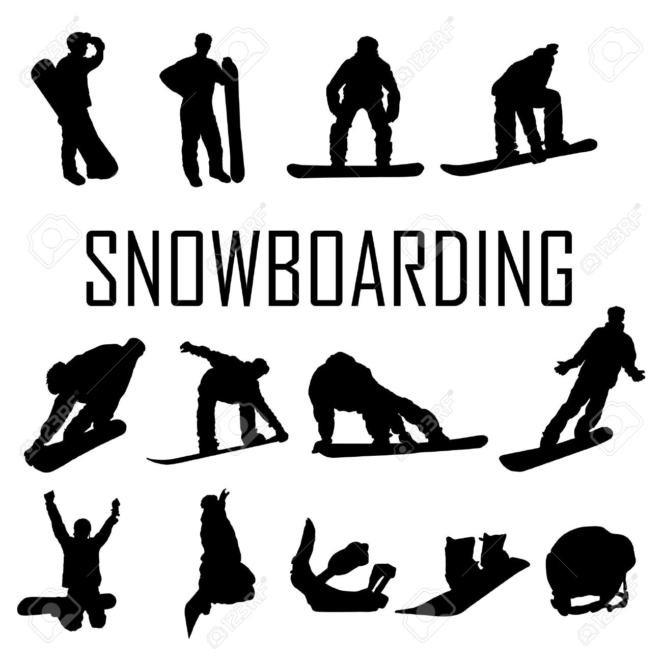 1300x1300 Snowboard Clipart Vector