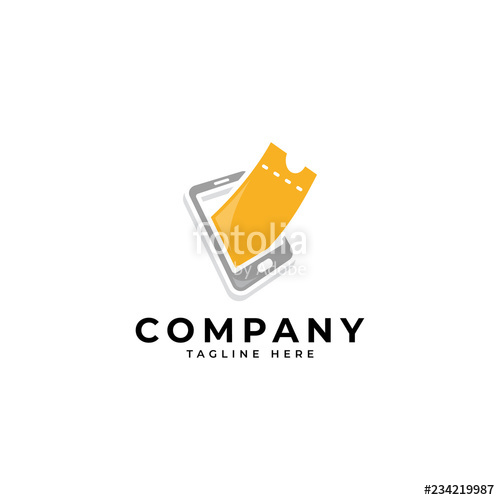 500x500 Online Ticket Logo, Ticket And Mobile Phone, Smartphone Vector