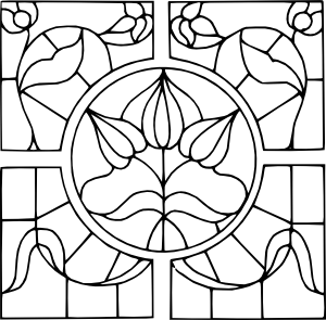 300x295 Stained Glass Motif Clip Art