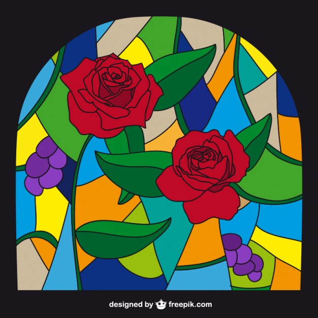 626x626 Stained Glass In Colorful Style Vector Free Download