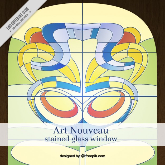 626x626 Stained Glass Window Background In Art Nouveau Style Vector Free