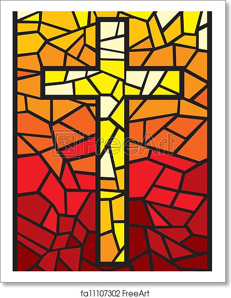 450x580 Free Art Print Of Vector Stained Glass Cross Vector Stained Glass