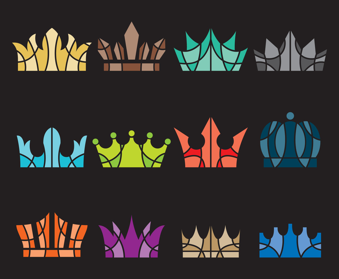 1136x936 Stained Glass Crowns Vector Art Graphics