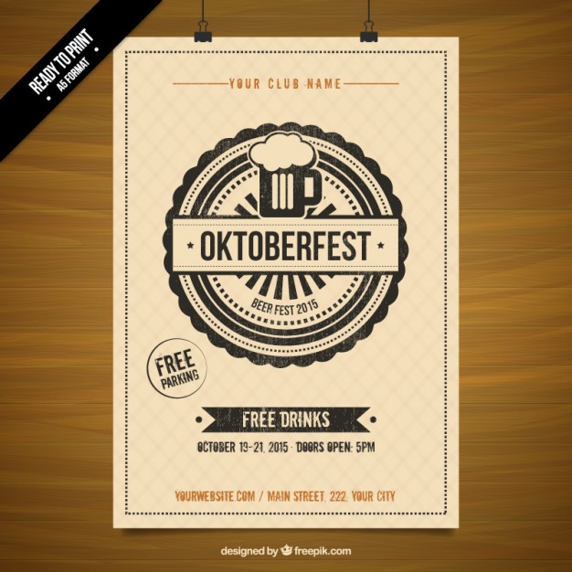 626x626 Oktoberfest Stencil Poster Vector Free Download