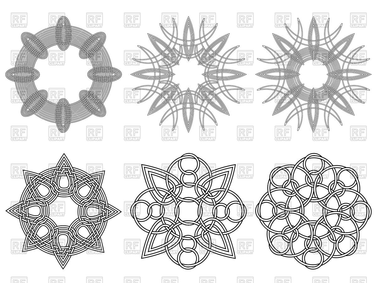 1200x900 Ornamental Black Circular Stencils Vector Image Of Design Elements