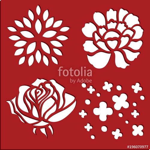500x500 Flowers Stencils Art Stock Image And Royalty Free Vector