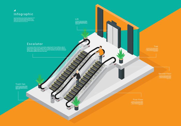 Escalator Free Vector Art 700x490 Escalator Free Vector Art