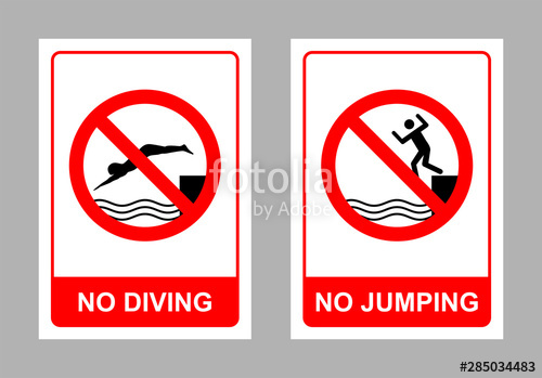 No Diving And No Jumping Sign Vector Stock Image And Royalty Free 500x349 No Diving And No Jumping Sign Vector Stock Image And Royalty Free