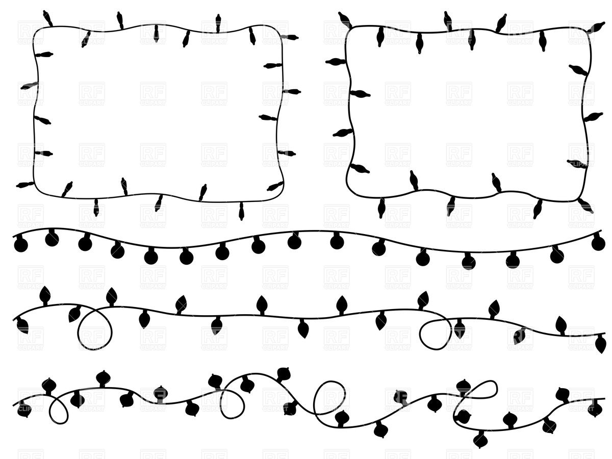 1200x900 Christmas Lights Clipart Black And White Library Vector Clipart