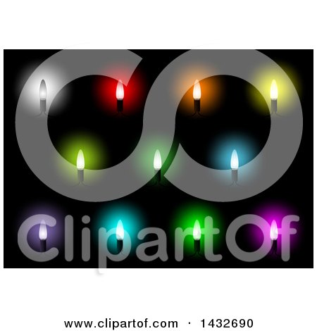 450x470 Clipart Of A Background Of Colorful Led String Christmas Lights