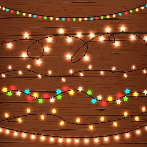 626x626 String Lights On Wooden Wall Vector Free Download
