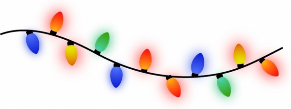 600x225 String Of Christmas Lights Free Vector In Adobe Illustrator