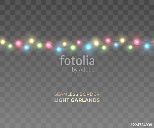 500x417 Vector Seamless Horizontal Border Of Realistic Light Garland
