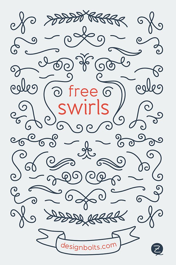 600x900 Free Decorative Vector Swirls