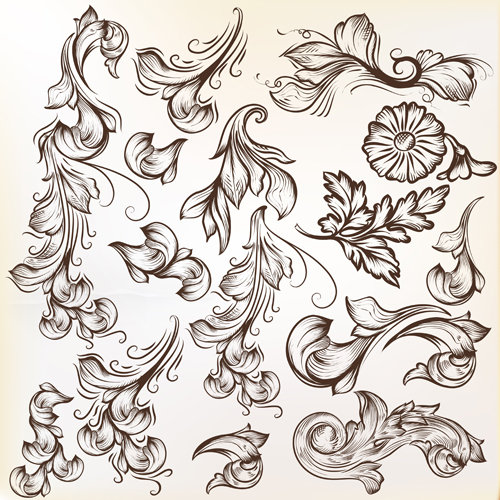 500x500 Floral Swirl Ornament Design Vector Free Download