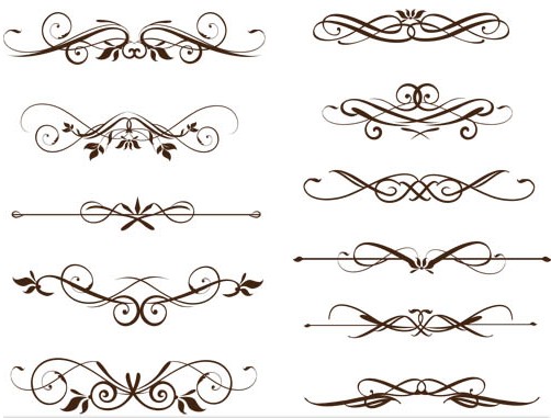 502x381 Swirl Ornament Elements Vector Free Download