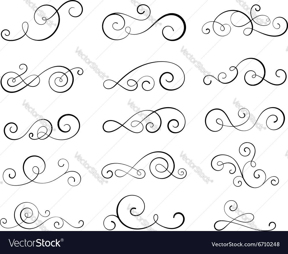 1000x884 Vintage Flourish Swirls Vector Image Borders Waves Vector